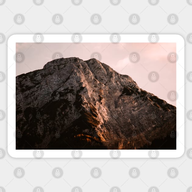 Red Sunset on Rocky Mountain Sticker by Luigi Veggetti